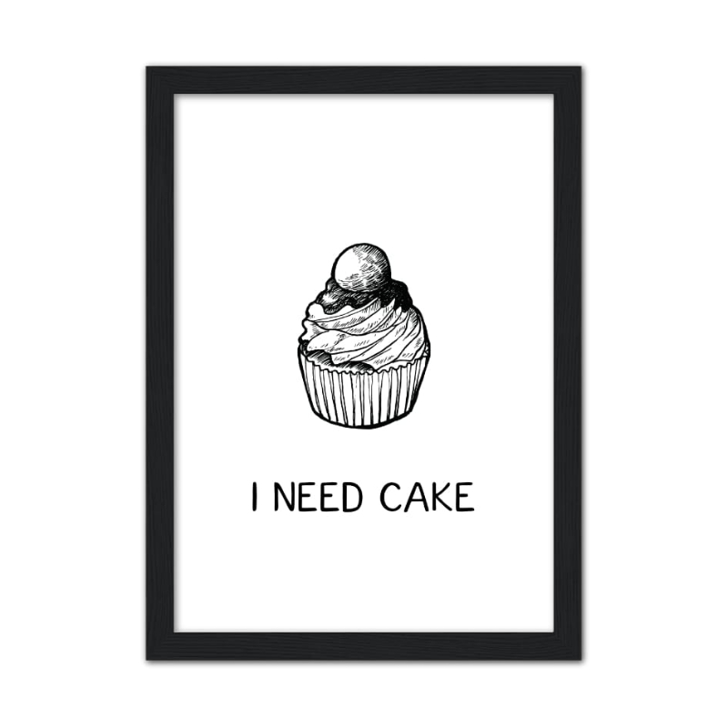 I Need Cake - A3 Poster